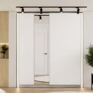 Madrid Wardrobe 170cm With 2 Sliding Doors In White And LED - UK