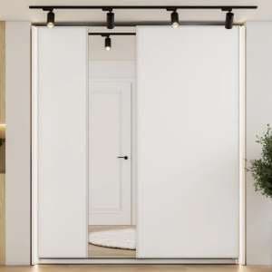 Madrid Wardrobe 200cm With 2 Sliding Doors In White And LED - UK