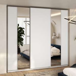 Madrid Wardrobe 220cm With 3 Sliding Doors In White And LED - UK