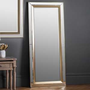 Madrina Rectangular Leaner Mirror In Gold Frame - UK