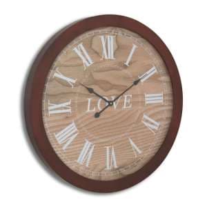 Magdalen Love Wooden Wall Clock In Brown