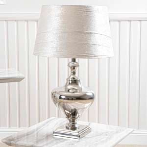 Magna Drum-Shaped White Shade Table Lamp With Nickel Base - UK