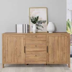 Mahon Wooden Sideboard With 2 Doors 3 Drawers In Waterford Oak - UK