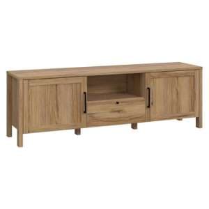 Mahon Wooden TV Stand With 2 Doors 1 Drawer In Waterford Oak - UK