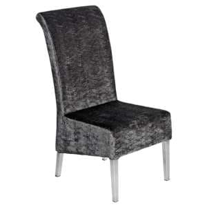Mahpay Velvet Upholstered Dining Chair In Black