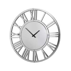 Maiclaire Round Large Wall Clock In Silver