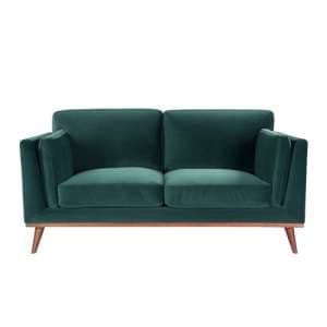 Maili Velvet 2 Seater Sofa In Emerald Green