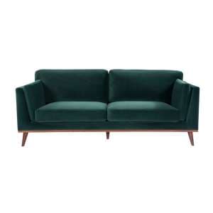 Maili Velvet 3 Seater Sofa In Emerald Green - UK