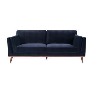 Maili Velvet 3 Seater Sofa In Midnight Blue - UK