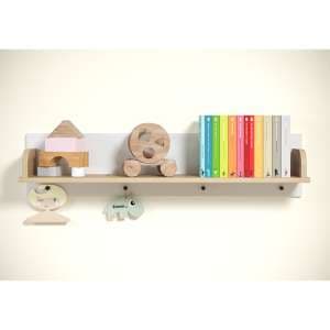 Maili Wooden Wall Shelf In Bianco Beech And White