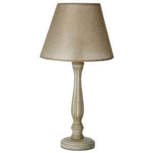 Mainot Beige Fabric Shade Table Lamp With Natural Base