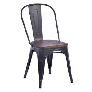 Maire Retro Style Metal Side Chair In Black - UK