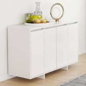 Maisa Wooden Sideboard With 4 Doors In White - UK