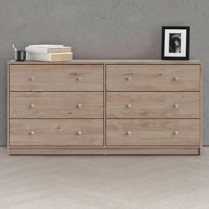 Maiton Wooden Chest Of 6 Drawers In Jackson Hickory Oak - UK