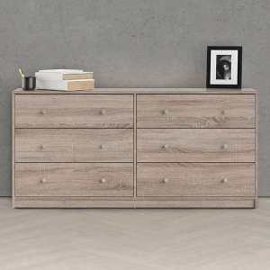 Maiton Wooden Chest Of 6 Drawers In Truffle Oak - UK
