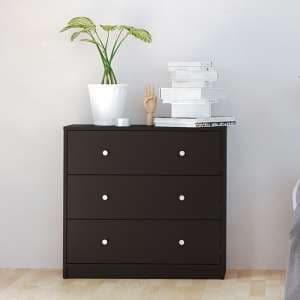 Maiton Wooden Chest Of 3 Drawers In Black - UK