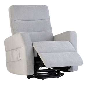 Maize Fabric Electric Tilt & Rise Armchair In Silver Grey - UK