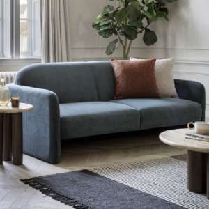 Majuro Fabric 3 Seater Sofa In Blue - UK