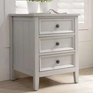 Mala Wooden Bedside Cabinet With 3 Drawers In Clay - UK