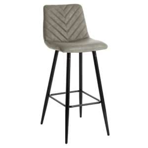 Malabo PU Leather Bar Chair With Metal Frame In Taupe - UK