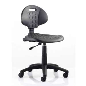 Malaga Task Wipe Clean Office Visitor Chair In Black No Arms - UK