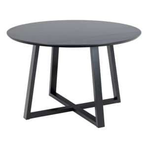 Malang Wooden Dining Table Round In Black - UK