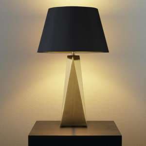 Maldon Black Shade Table Lamp With Gold Metal Base - UK