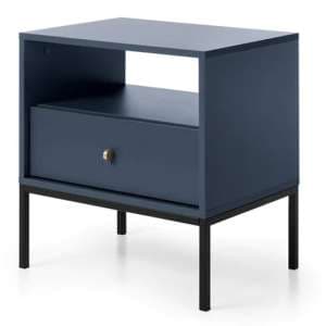 Malibu Wooden Side Table With 1 Drawer In Navy