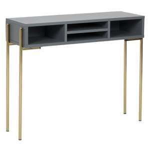 Malibu Wooden Console Table With Shelf In Grey - UK