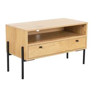 Malibu Wooden TV Stand With 1 Drawer In Natural Oak - UK