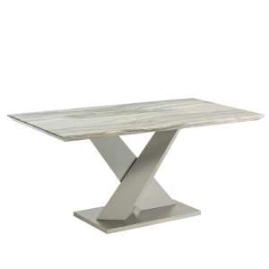 Malin Dining Table In Granite Effect And High Gloss Grey
