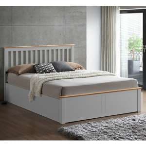 Malmo Wooden Ottoman Storage King Size Bed In Pearl Grey - UK