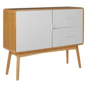 Maloga Wooden Sideboard With 1 Door 2 Drawers In White And Oak - UK