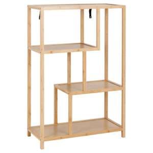 Manacor Bamboo Bookcase With 3 Shelves In Natural - UK