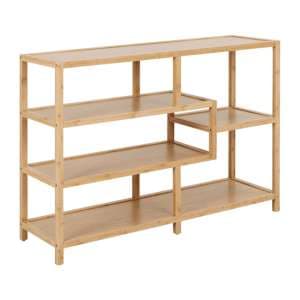 Manacor Bamboo Bookcase With 4 Shelves In Natural - UK