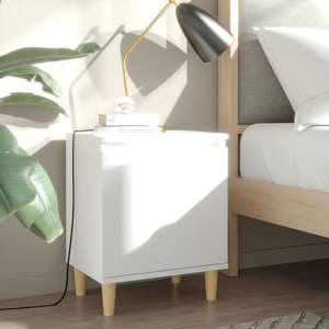 Manal Wooden Bedside Cabinet With 1 Door In White - UK