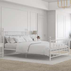 Manalo Metal King Size Bed In White