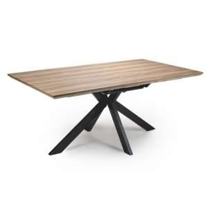 Manhome Extending Wooden Dining Table In Oak