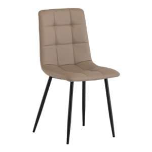 Manhen Leather Dining Chair In Taupe