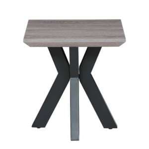 Manhattan Square Wooden End Table In Grey - UK