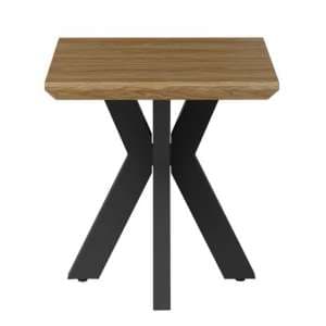 Manhattan Square Wooden End Table In Light Walnut - UK