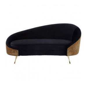 Intercrus Fabric Lounge Chaise In Black And Leopard Print