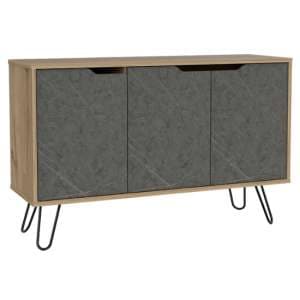 Marsett Wooden Sideboard In Bleached Pine And Grey - UK