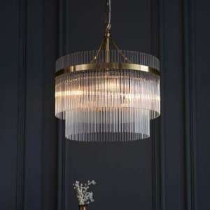 Manteo Clear Glass 3 Lights Ceiling Pendant Light In Brass - UK