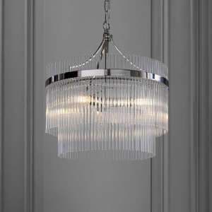 Manteo Clear Glass 5 Lights Ceiling Pendant Light In Nickel - UK