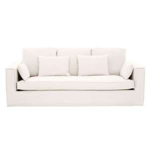 Manton Upholstered Fabric 3 Seater Sofa In Cream - UK
