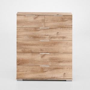 Mantova Wooden Chest Of Drawers In Planked Oak Effect - UK