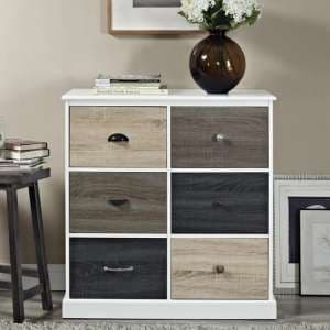 Maraca Wooden Storage Cabinet With 6 Doors In White - UK