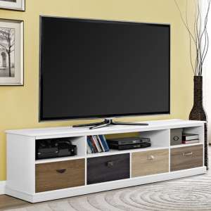 Maraca Wooden TV Stand Large In White - UK