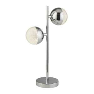 Marbles 2 Lights Crystal Sand Table Lamp In Chrome